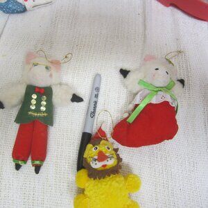 VTG HANDMADE SOFT CHRISTMAS ORNAMENTS SET OF 3